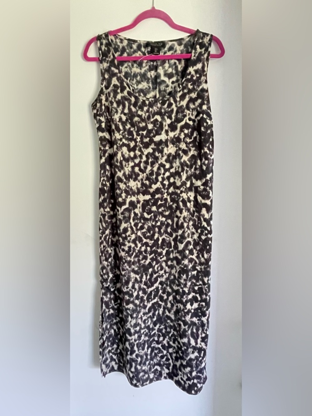 Rachel Zoe Black & Cream Animal Print Slip MIDI Dress